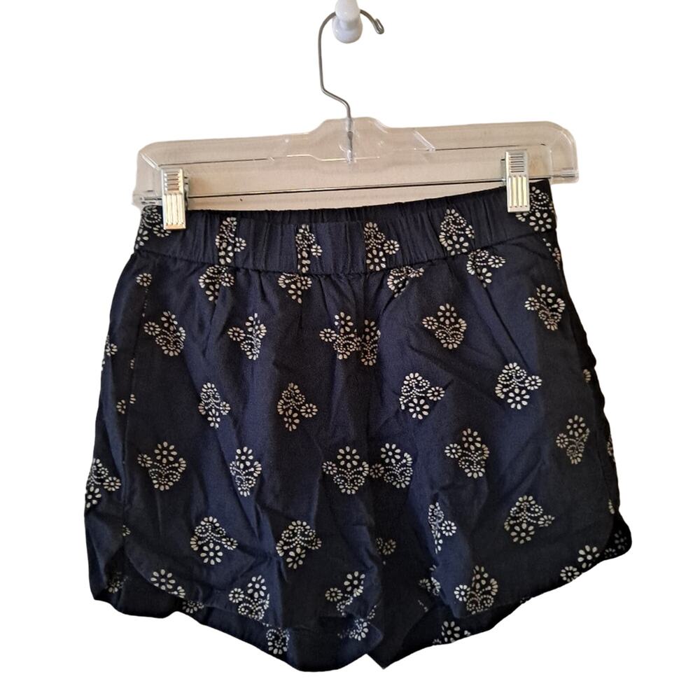 Madewell Navy & White Floral Abstract Design Short